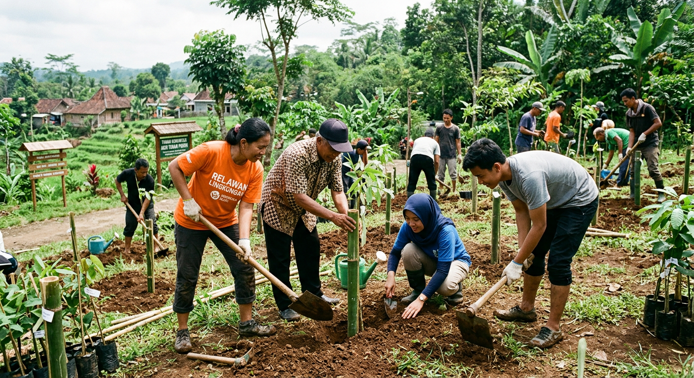 LIVESGP PASAMAN Hijau - Program lingkungan seperti gotong royong dan penanaman pohon.